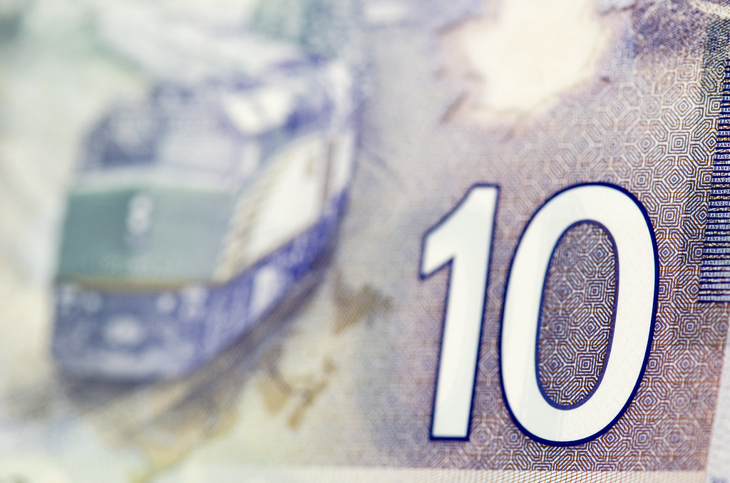 Canadian dollar currency money bills